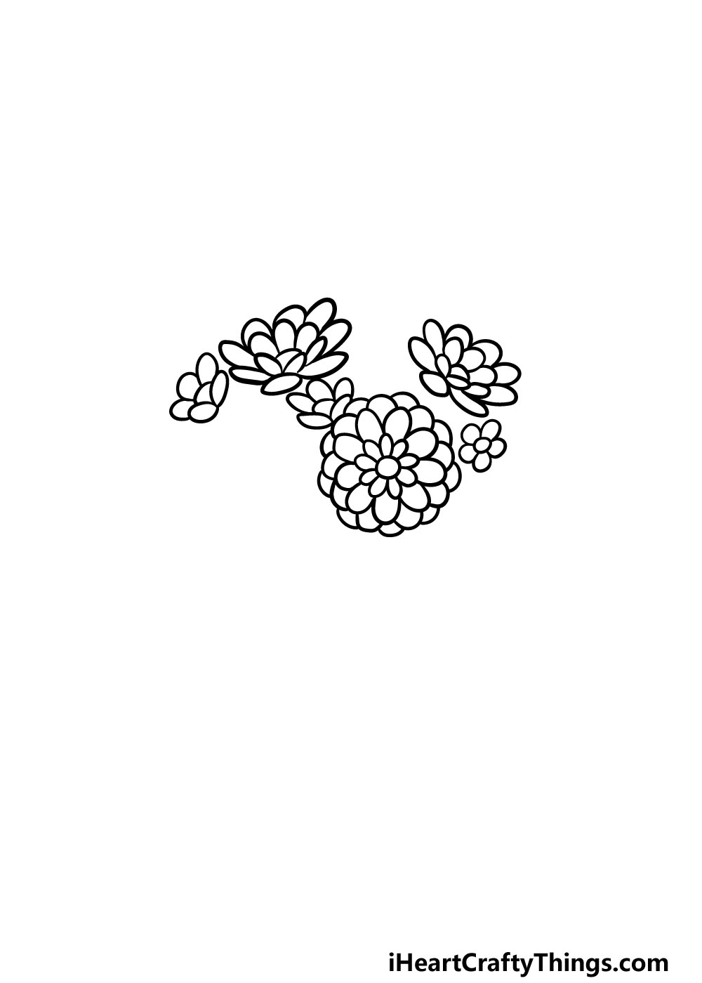 drawing a bouquet of flowers step 3