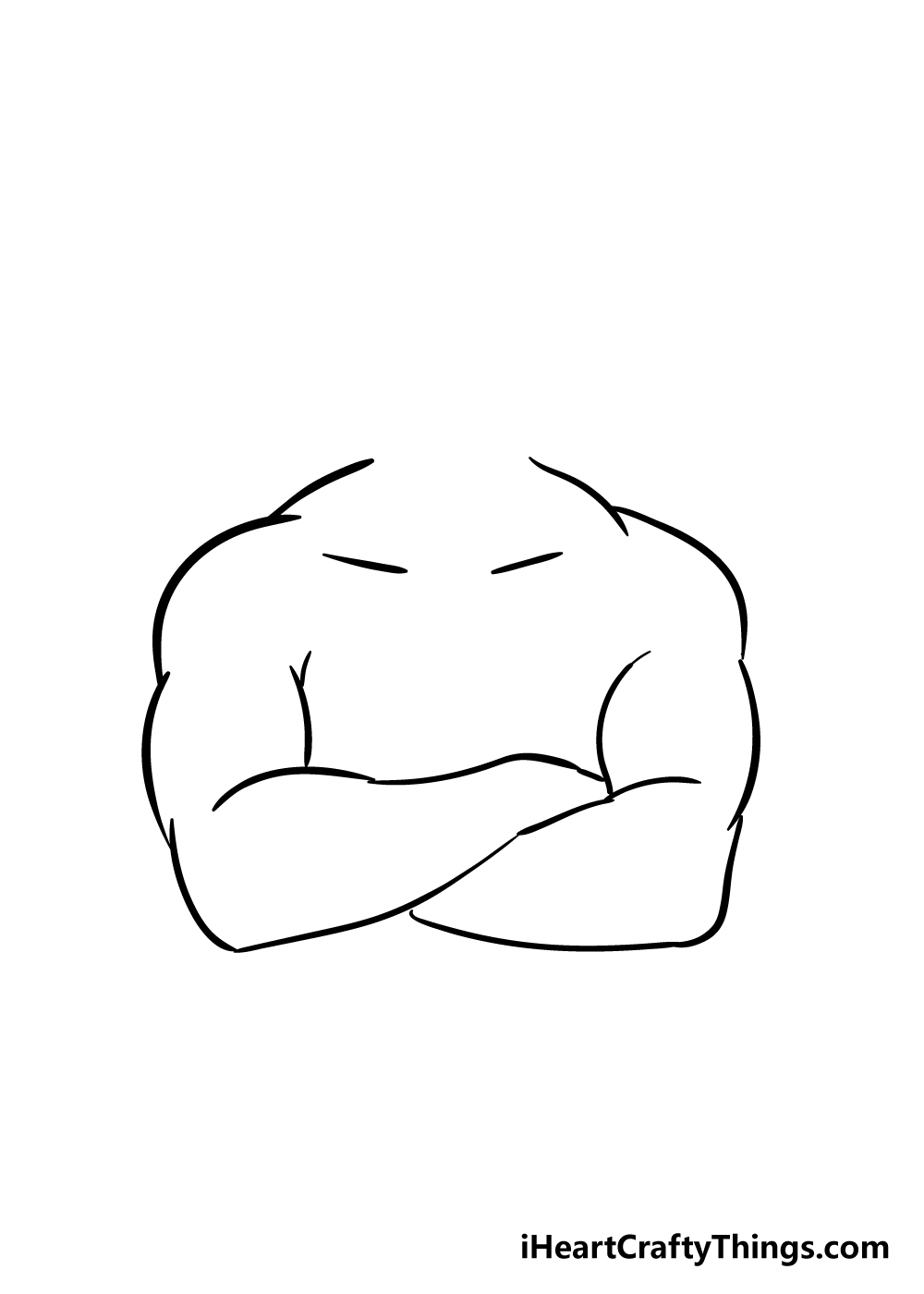 crossed arms drawing step 3