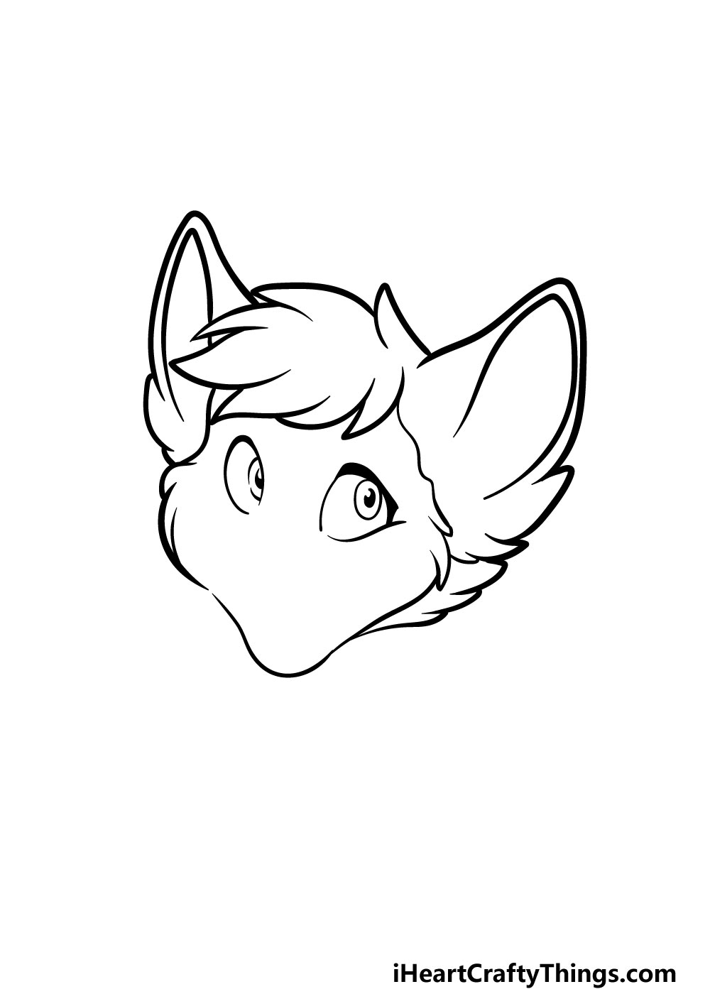 drawing a furry head step 3