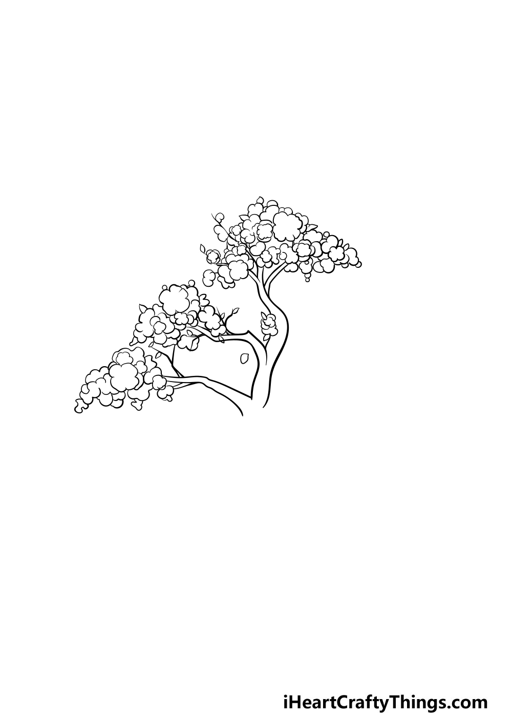 drawing a cherry blossom tree step 3