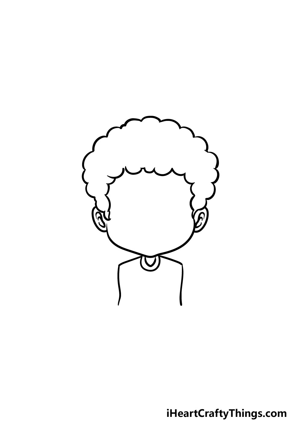 drawing curly male hair step 3