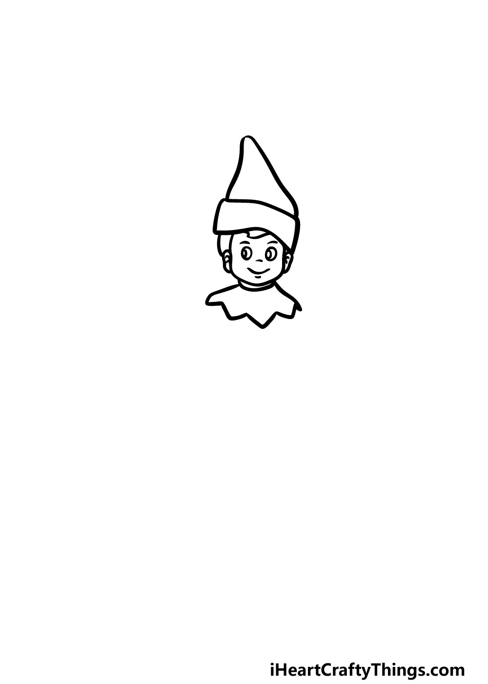 drawing an elf on a shelf step 3
