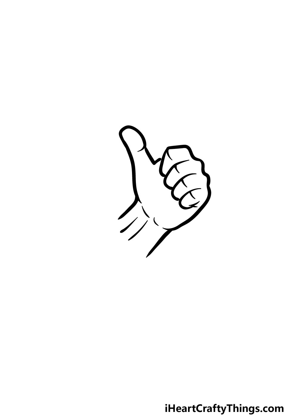 drawing thumbs up step 4