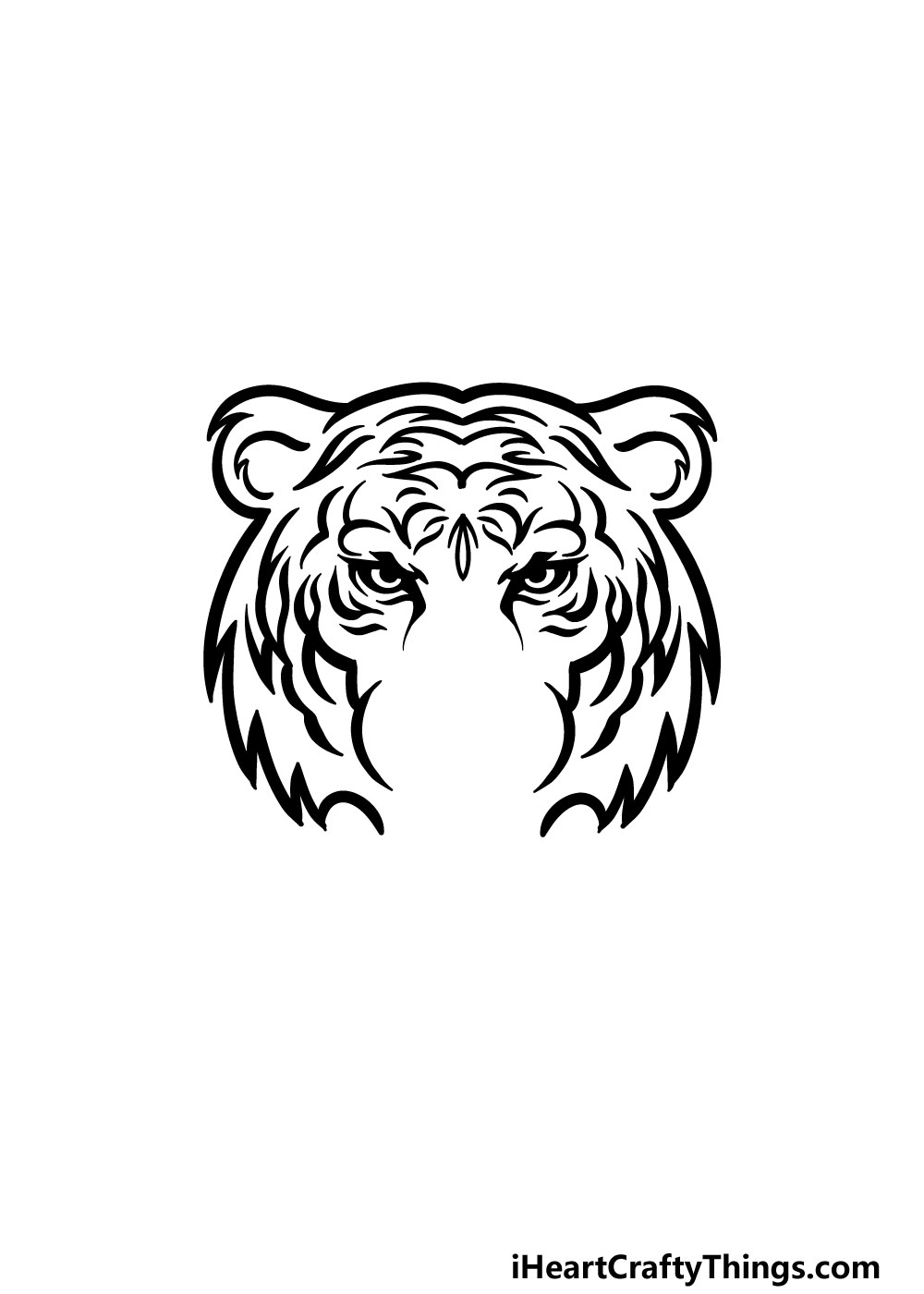 drawing tiger face step 4