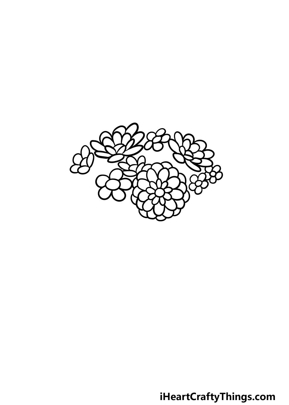 drawing a bouquet of flowers step 4