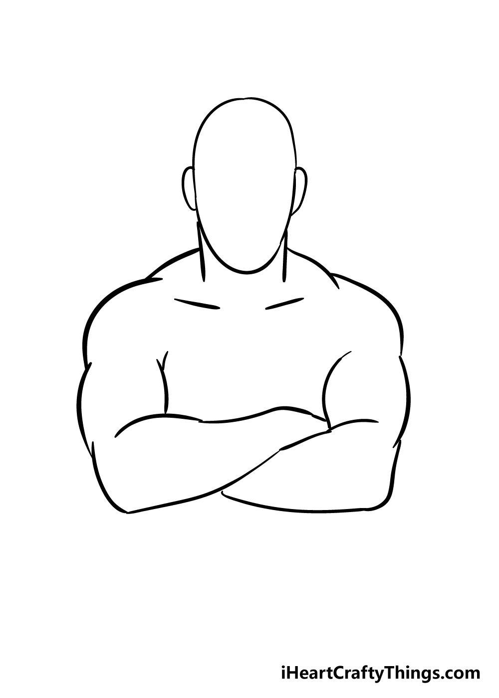 crossed arms drawing step 4