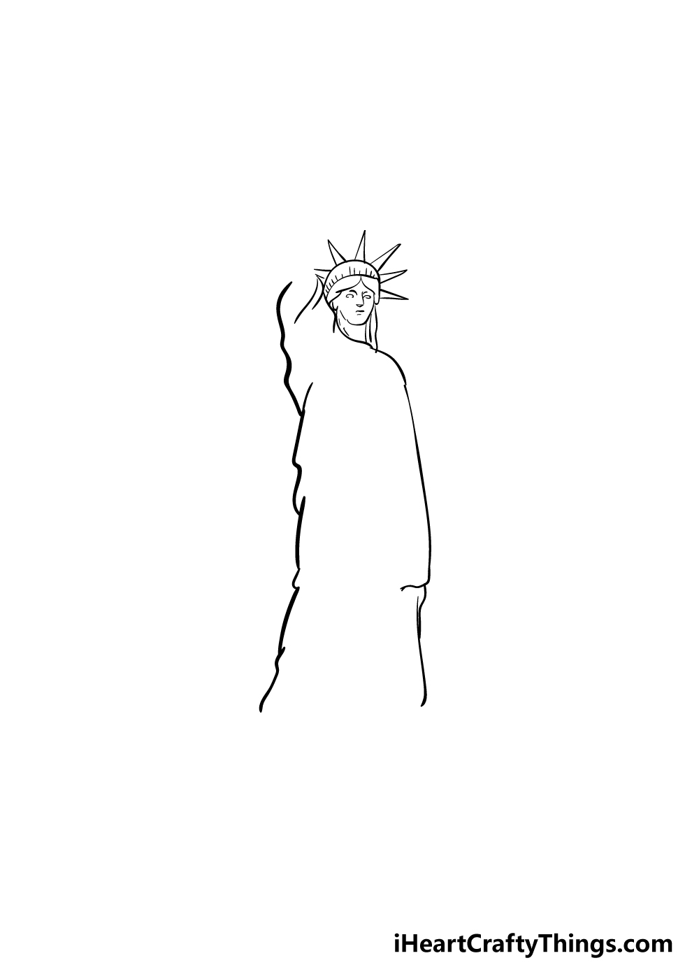 drawing the Statue of Liberty step 4
