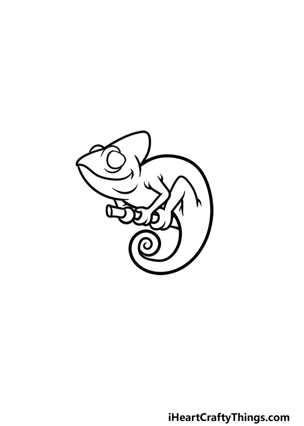 drawing a chameleon step 4
