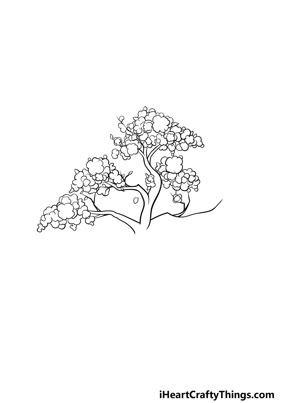drawing a cherry blossom tree step 4