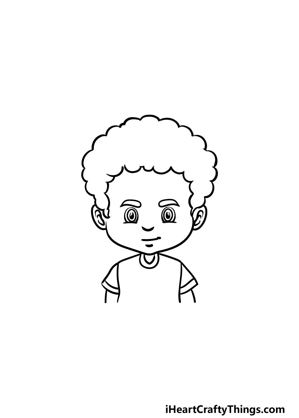 drawing curly male hair step 4