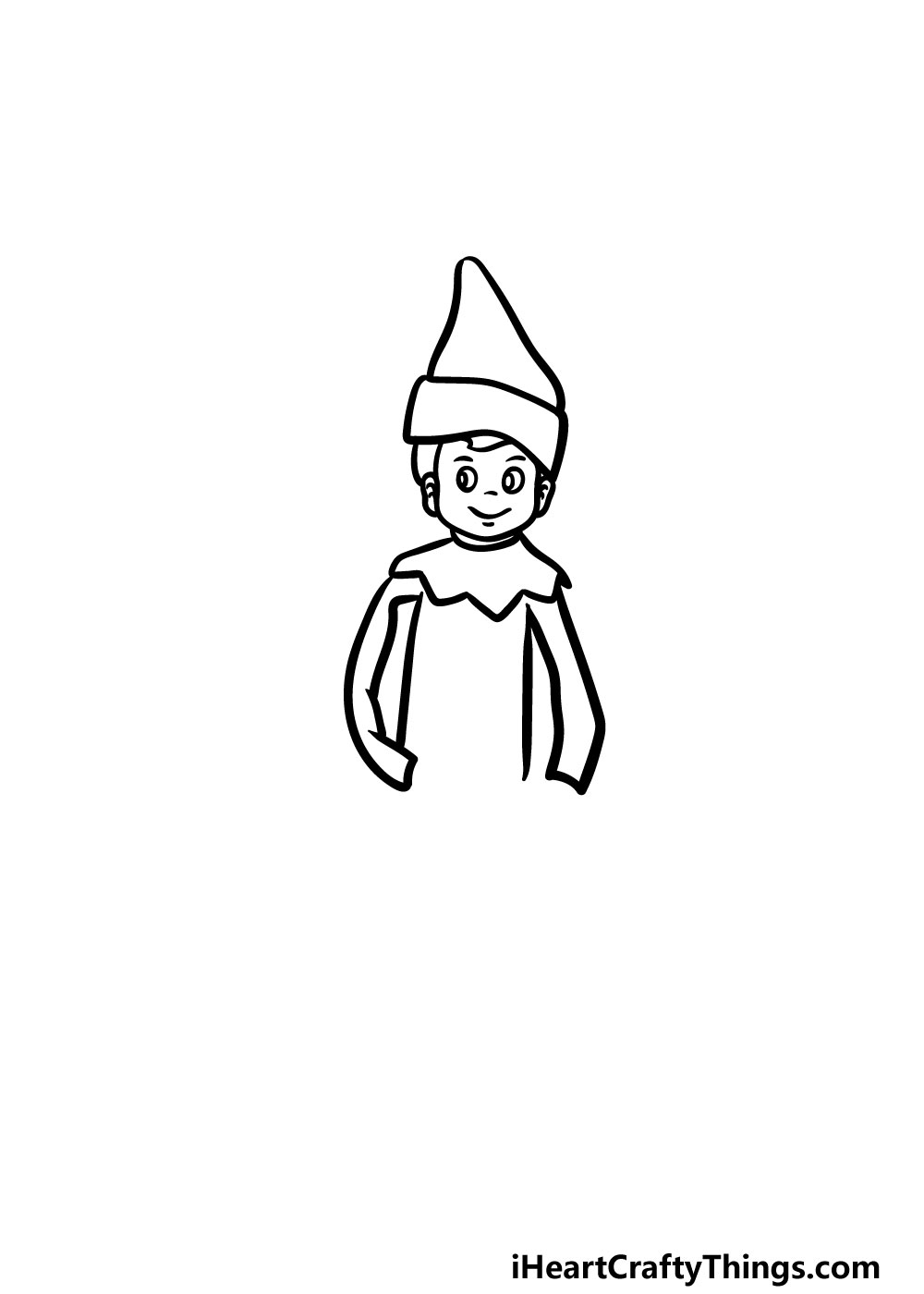 drawing an elf on a shelf step 4