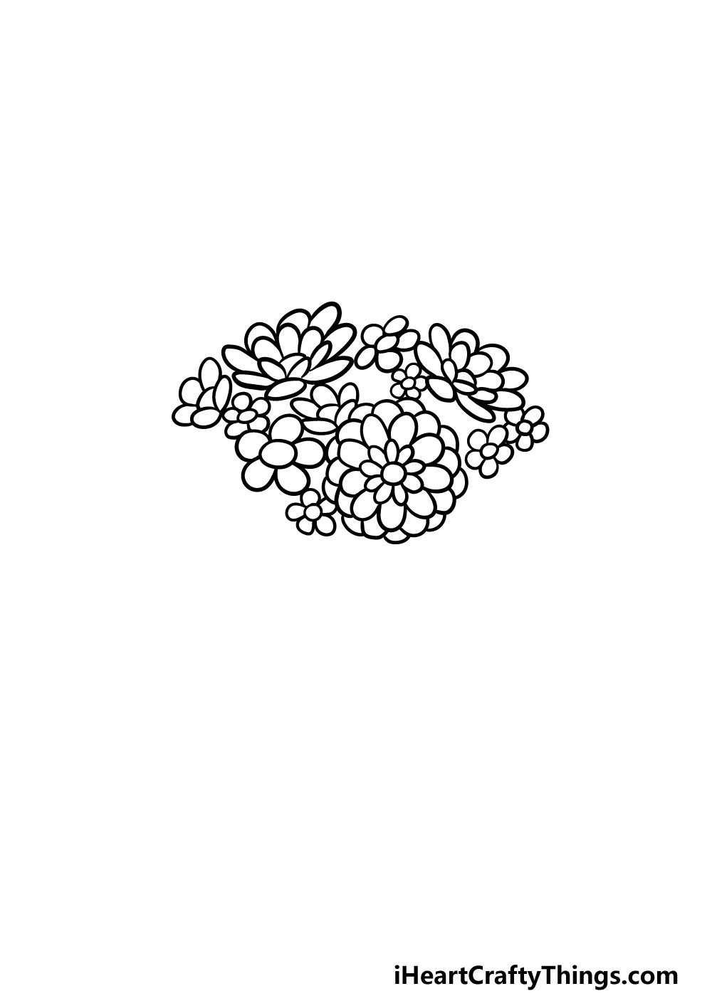 drawing a bouquet of flowers step 5