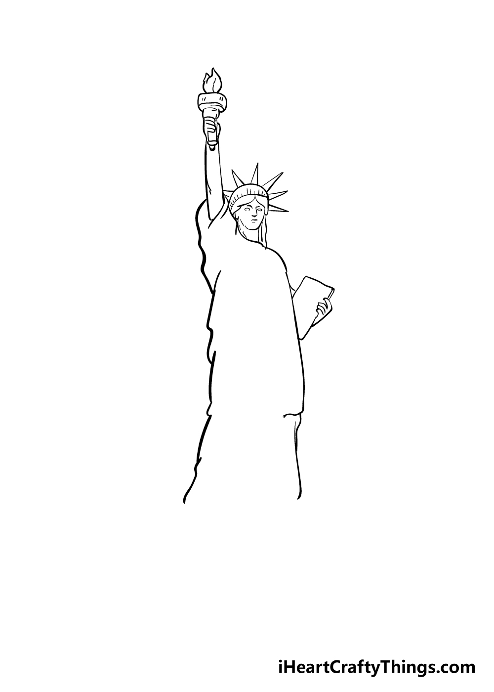drawing the Statue of Liberty step 5