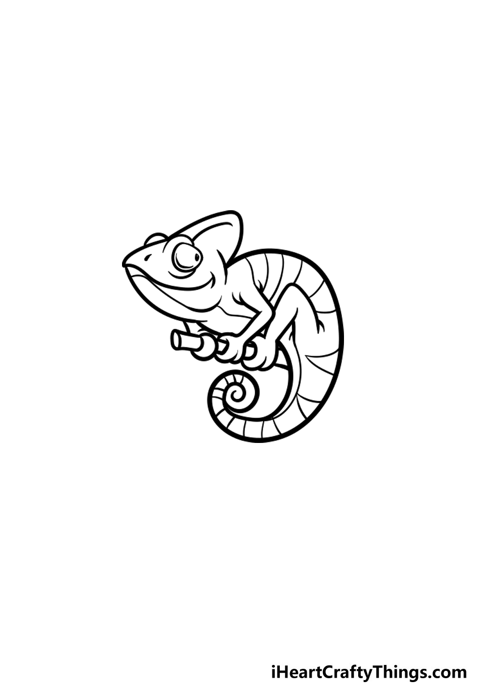 drawing a chameleon step 5