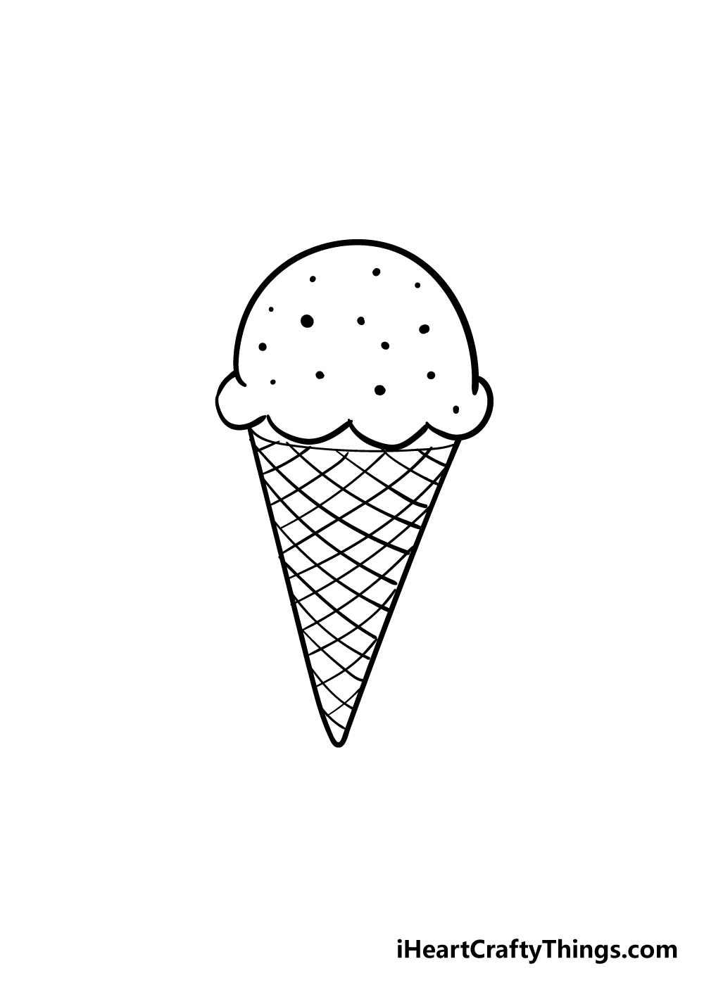 ice cream cone drawing step 5