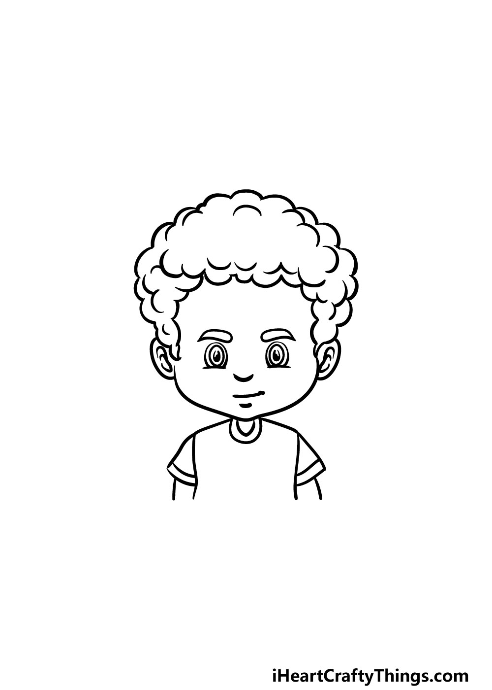 drawing curly male hair step 5