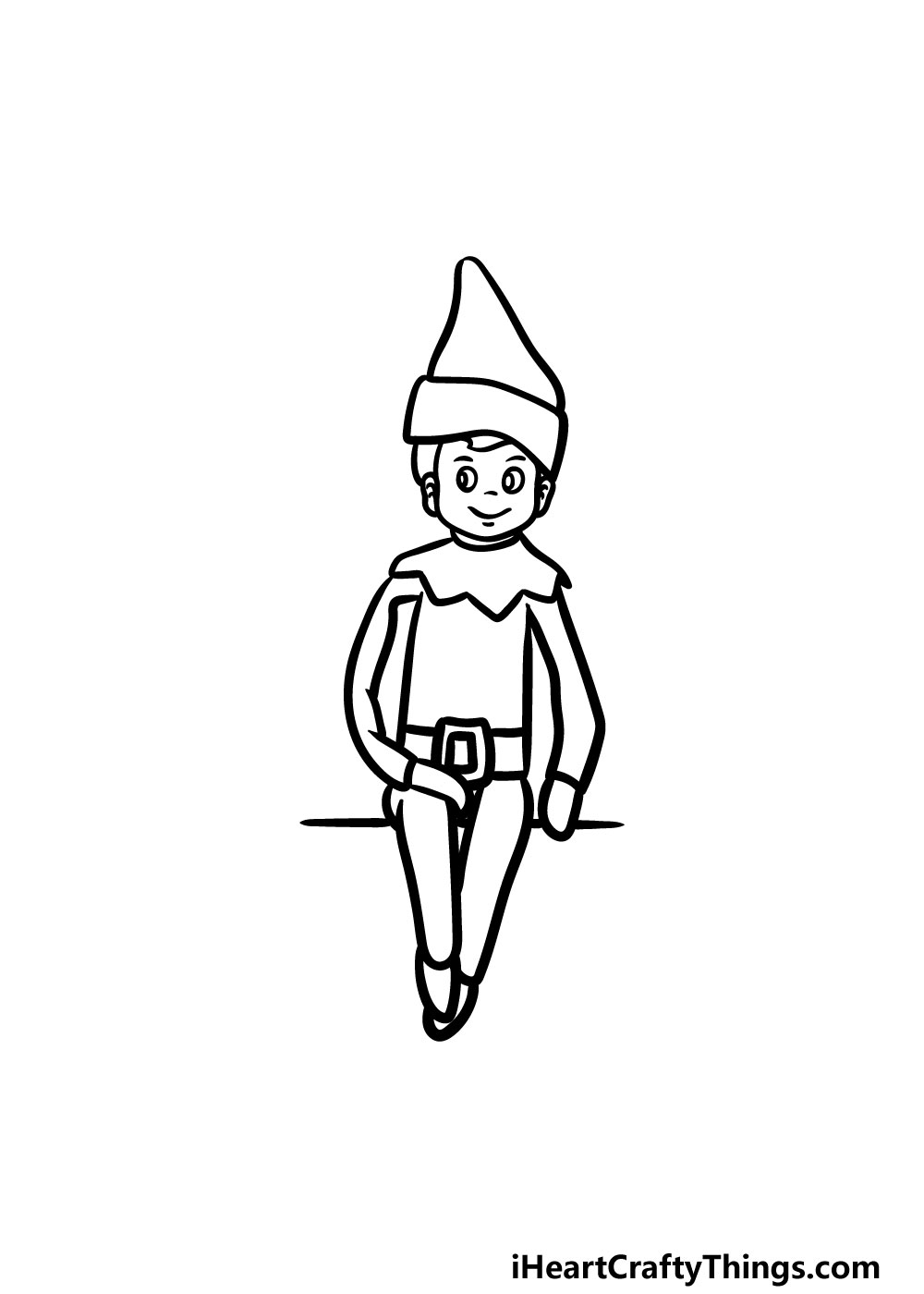 drawing an elf on a shelf step 5