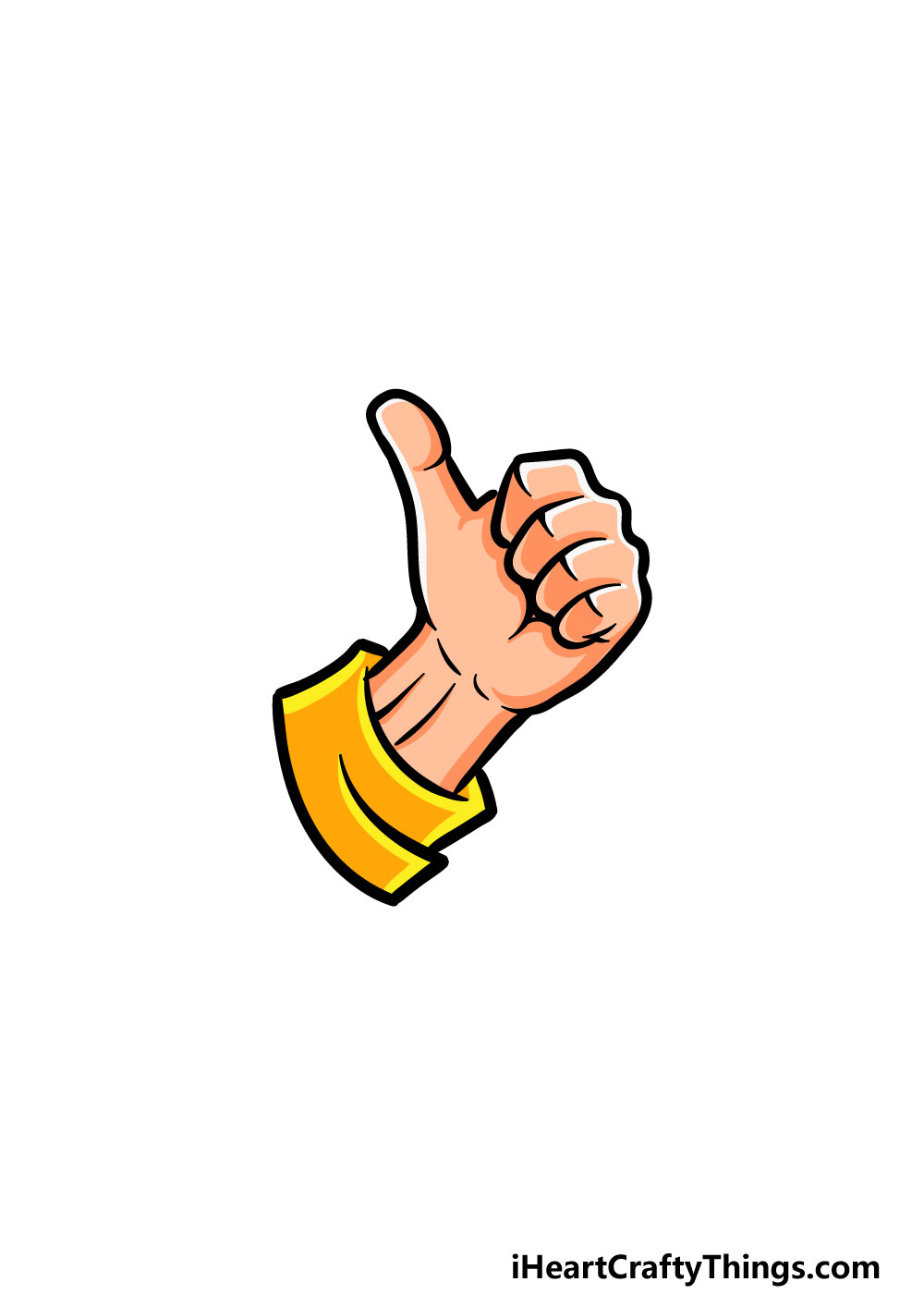 drawing thumbs up step 6