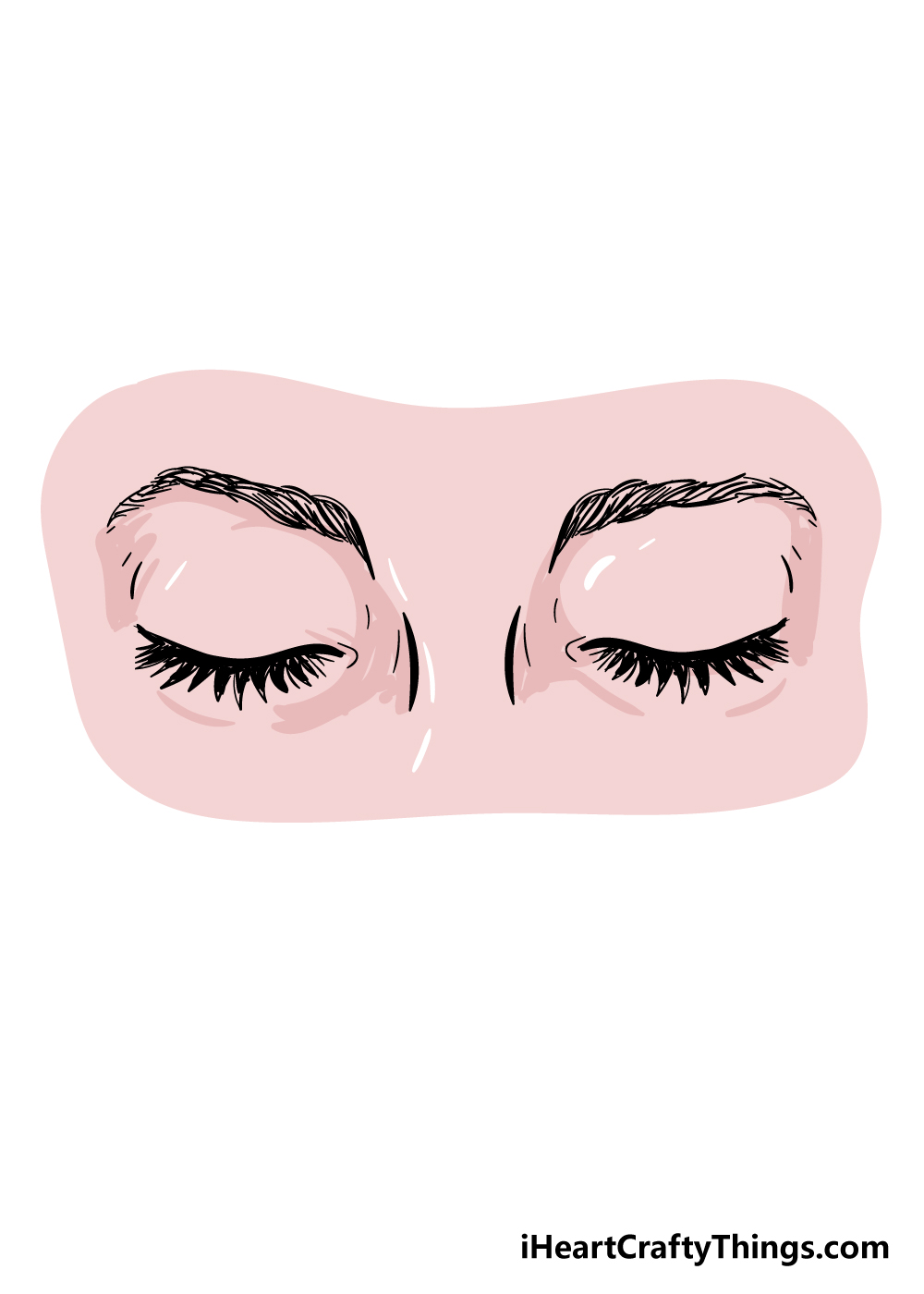 closed eyes drawing step 6