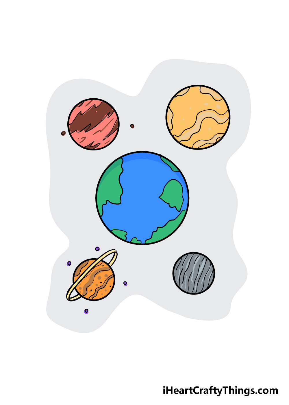 planets drawing step 6