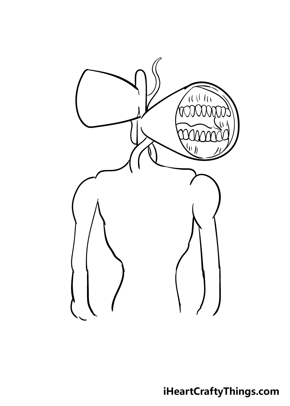 Siren Head drawing step 6
