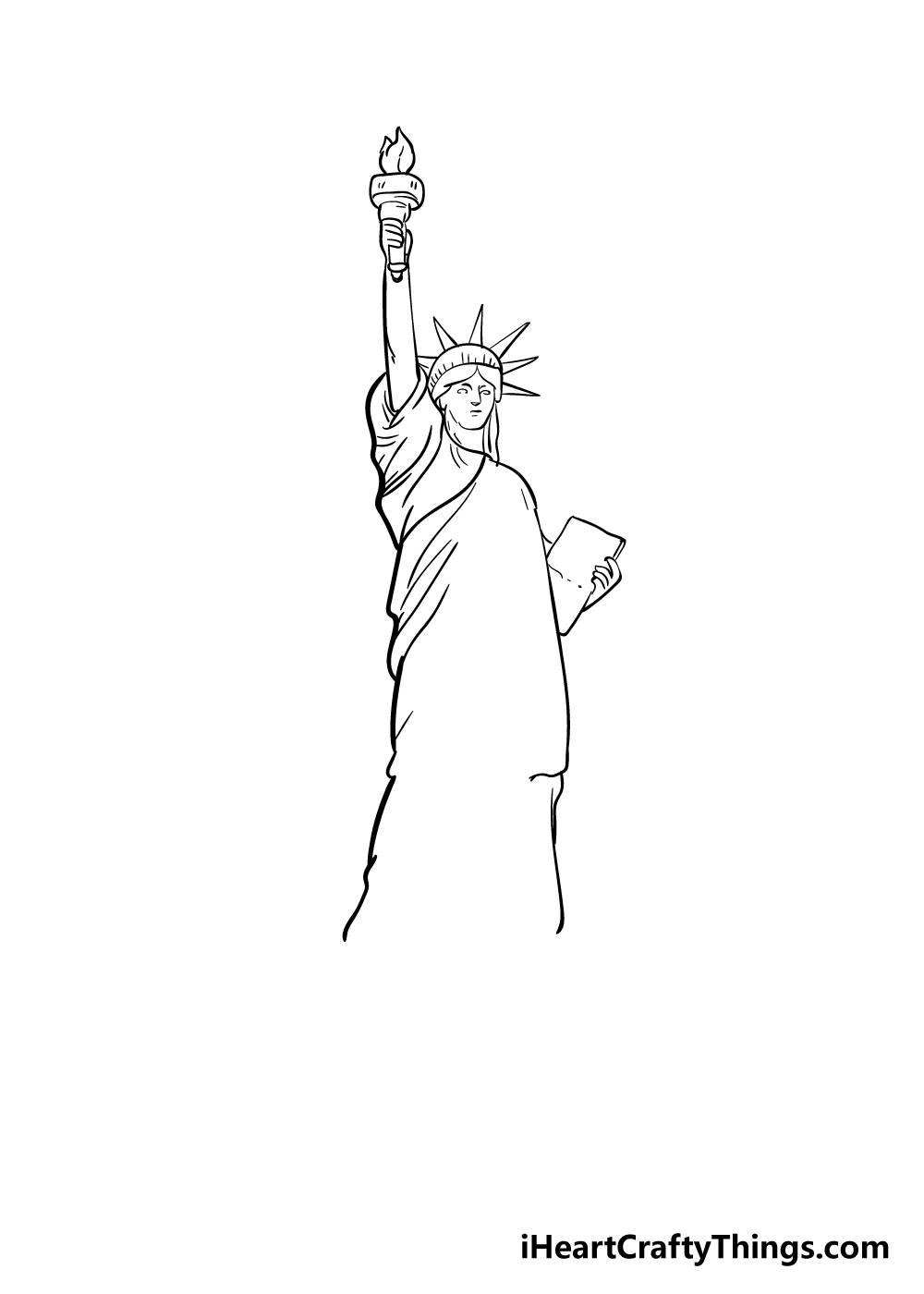 drawing the Statue of Liberty step 6