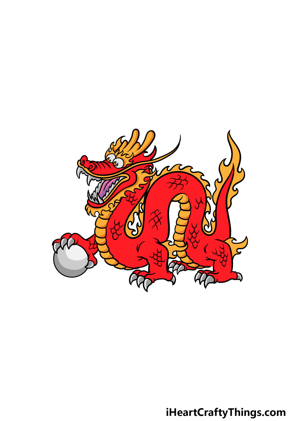 drawing Chinese dragon step 6