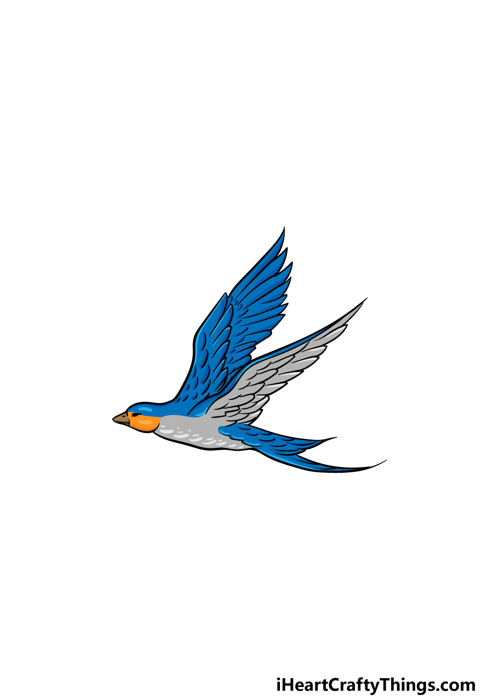 drawing a flying bird step 6