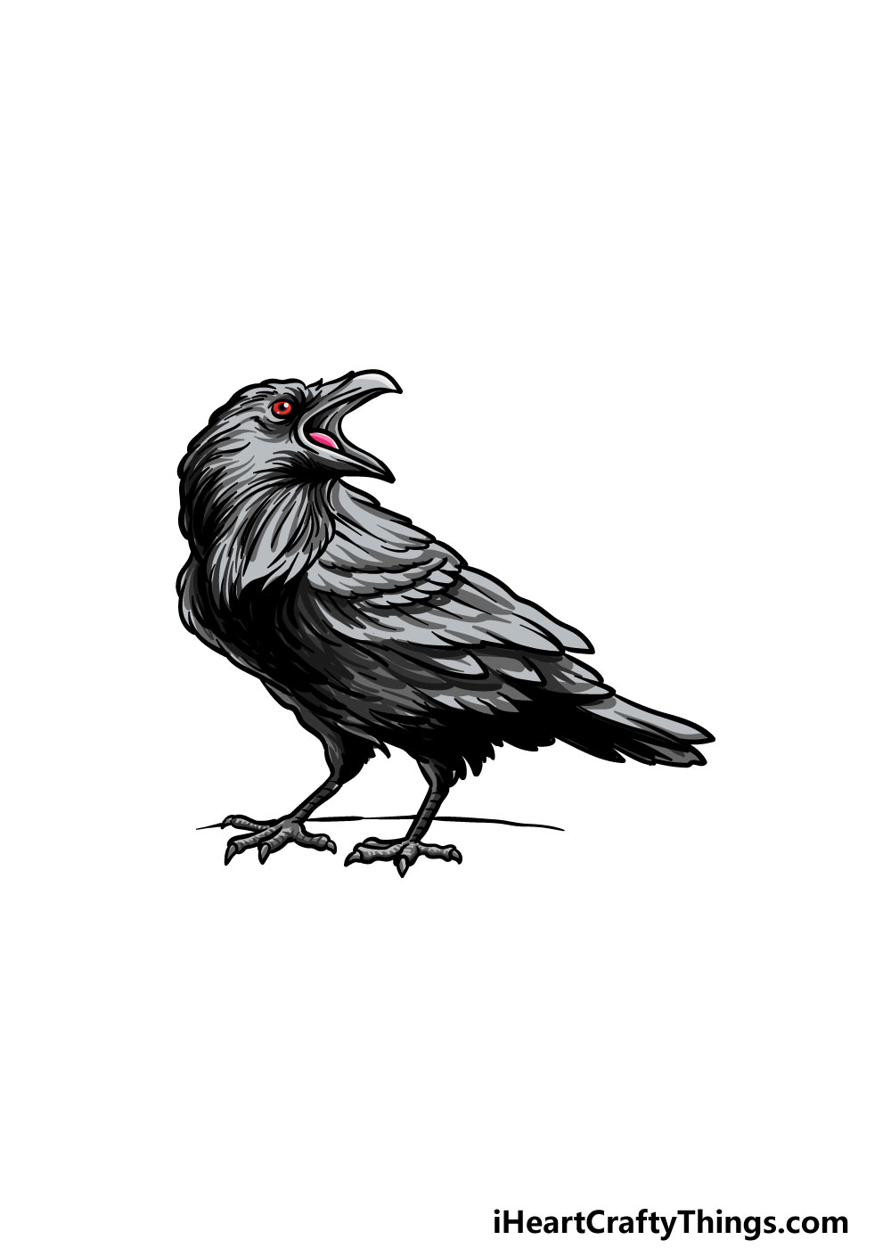 drawing a raven step 6