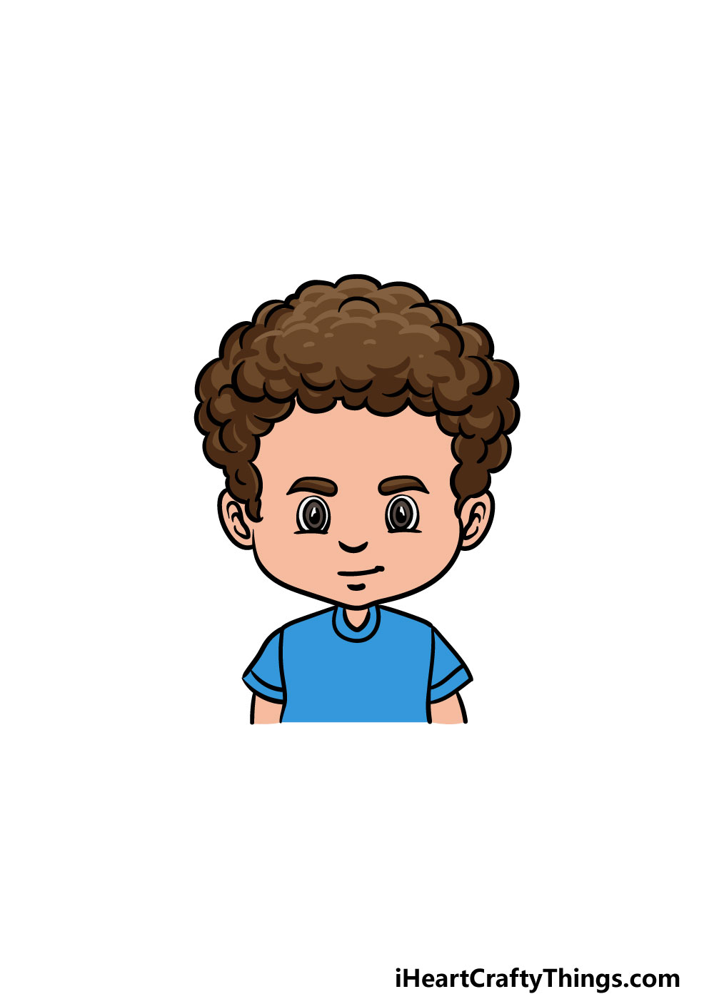 drawing curly male hair step 6