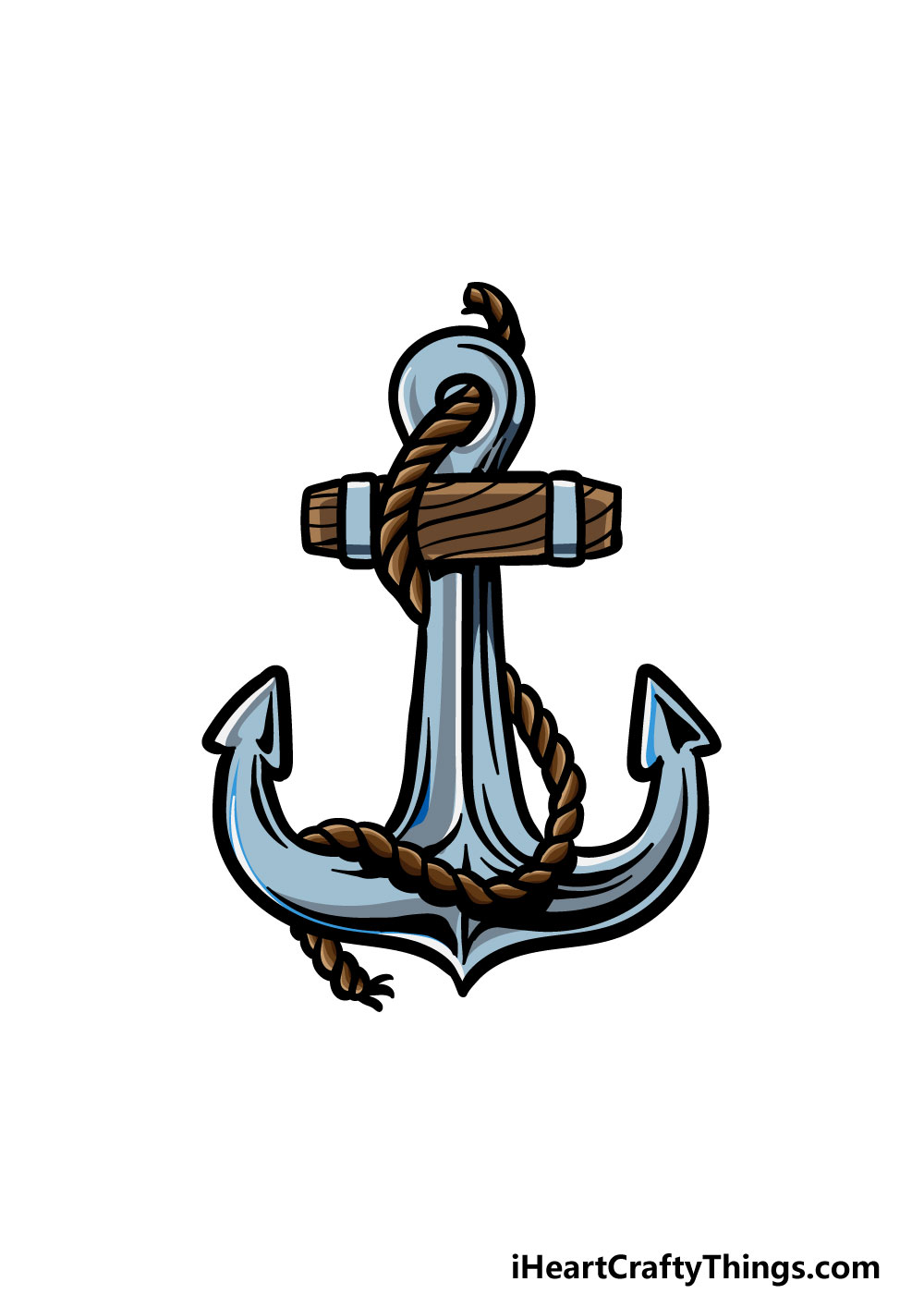 drawing an anchor step 8