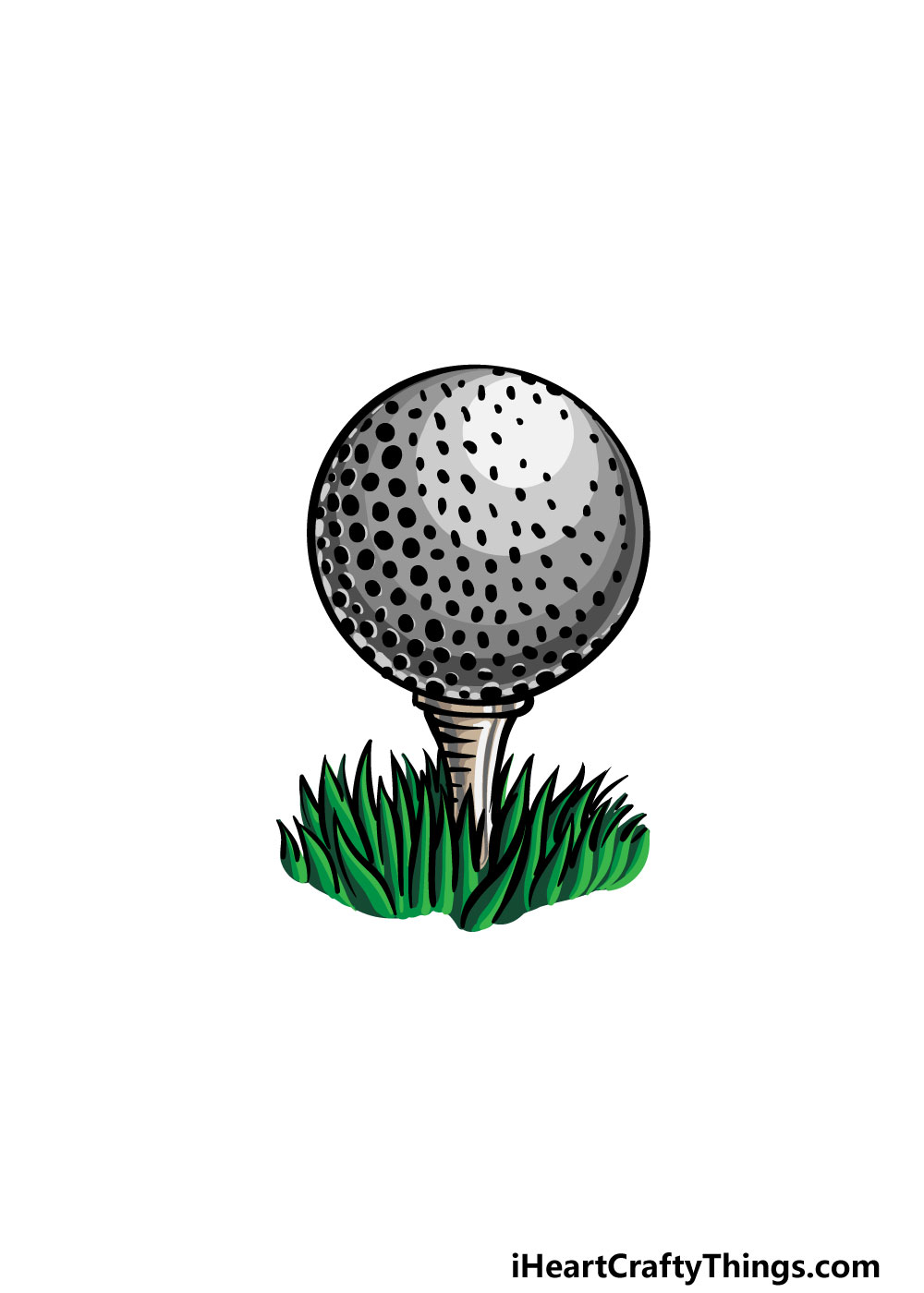 drawing a golf ball step 8