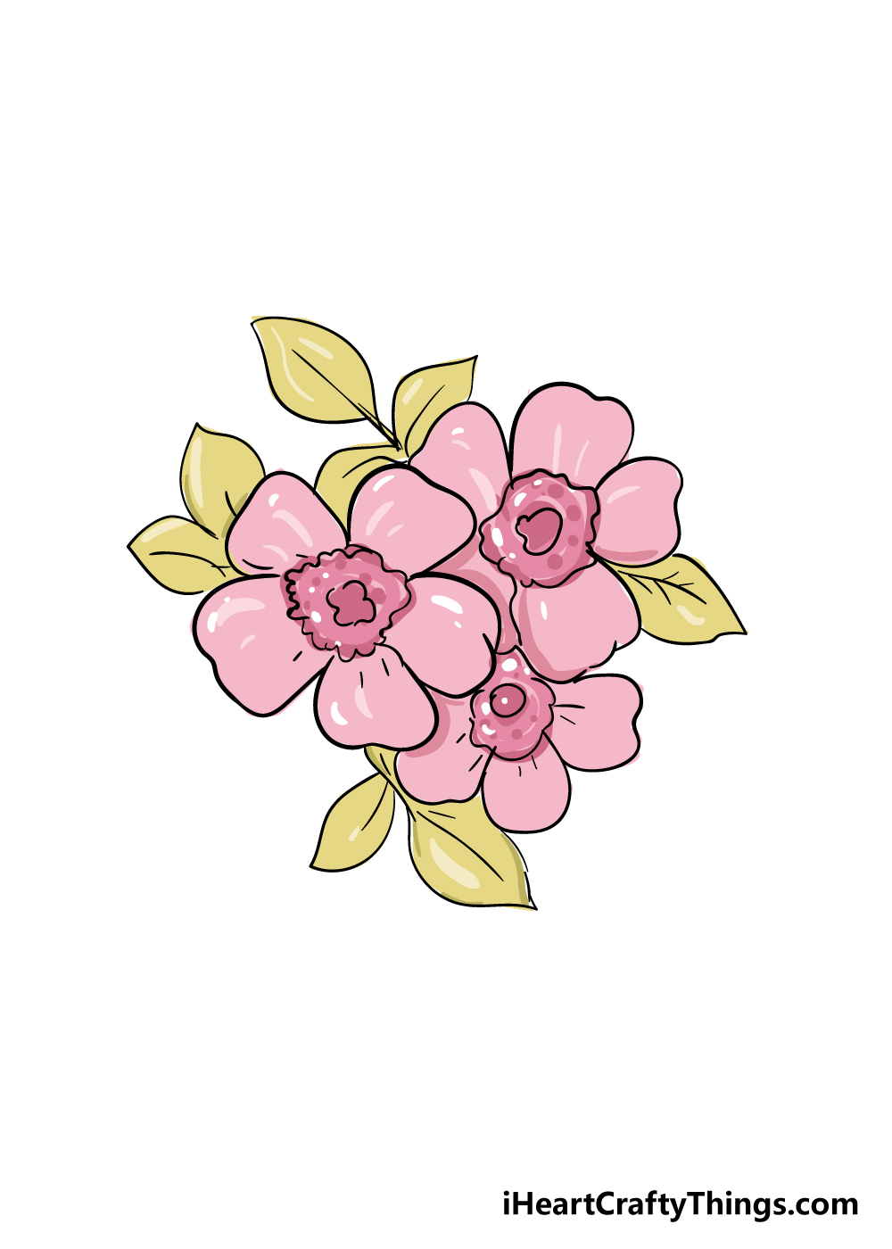 cherry blossoms drawing step 8