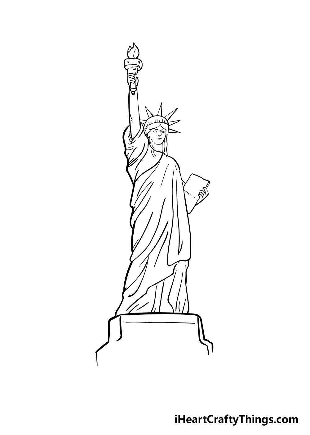 drawing the Statue of Liberty step 8