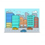 how to draw a city image