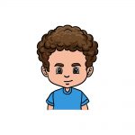 how to draw curly male hair image