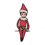 how to draw an elf on a shelf image