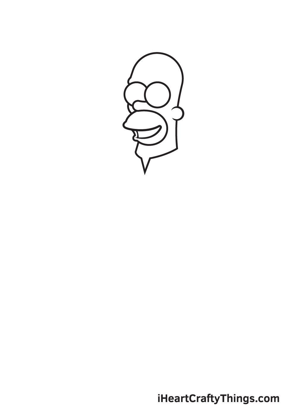 drawing homer simpson step 2