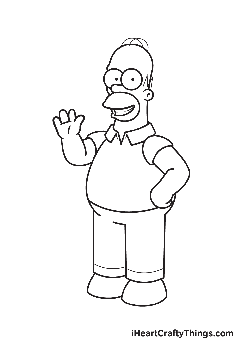 drawing homer simpson step 9