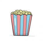 how to draw popcorn image