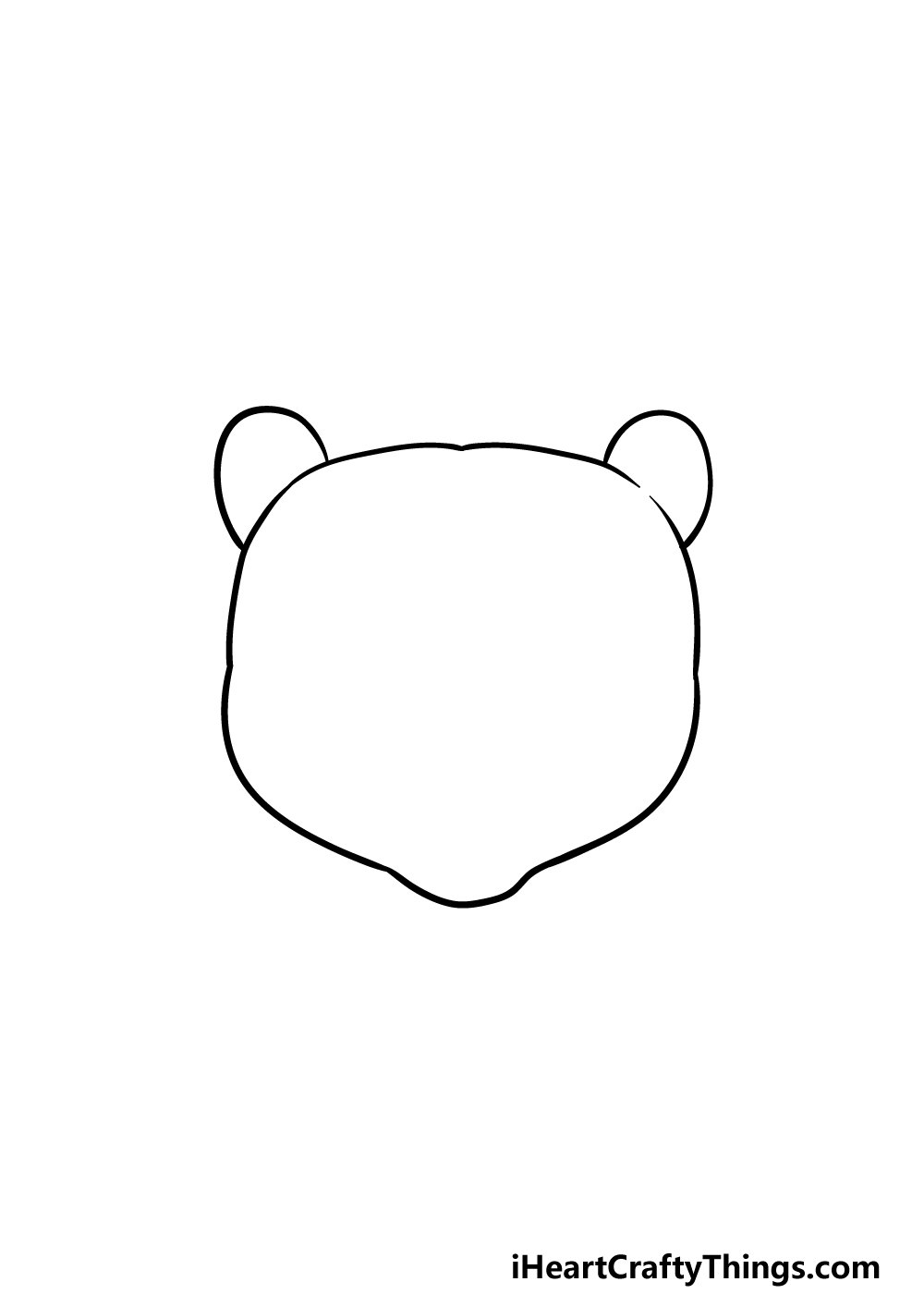 drawing a bear face step 1
