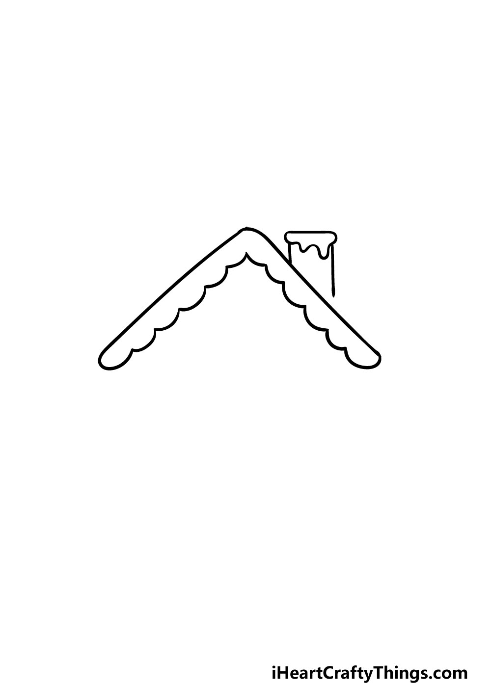 drawing gingerbread house step 1