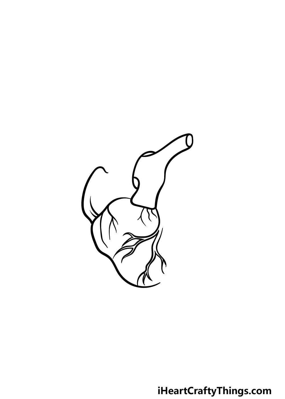 drawing a human heart step 2