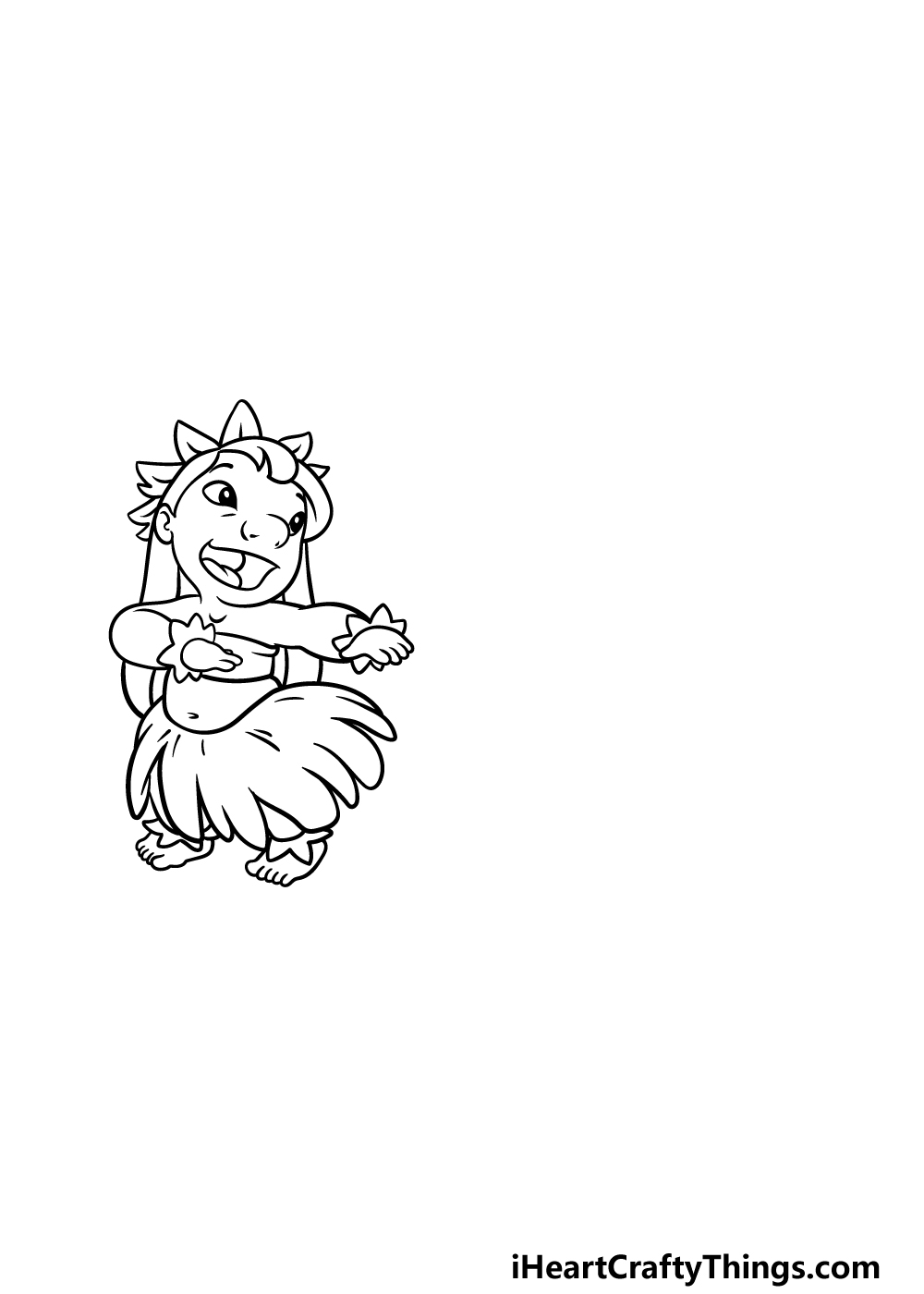 drawing Lilo and Stitch step 2