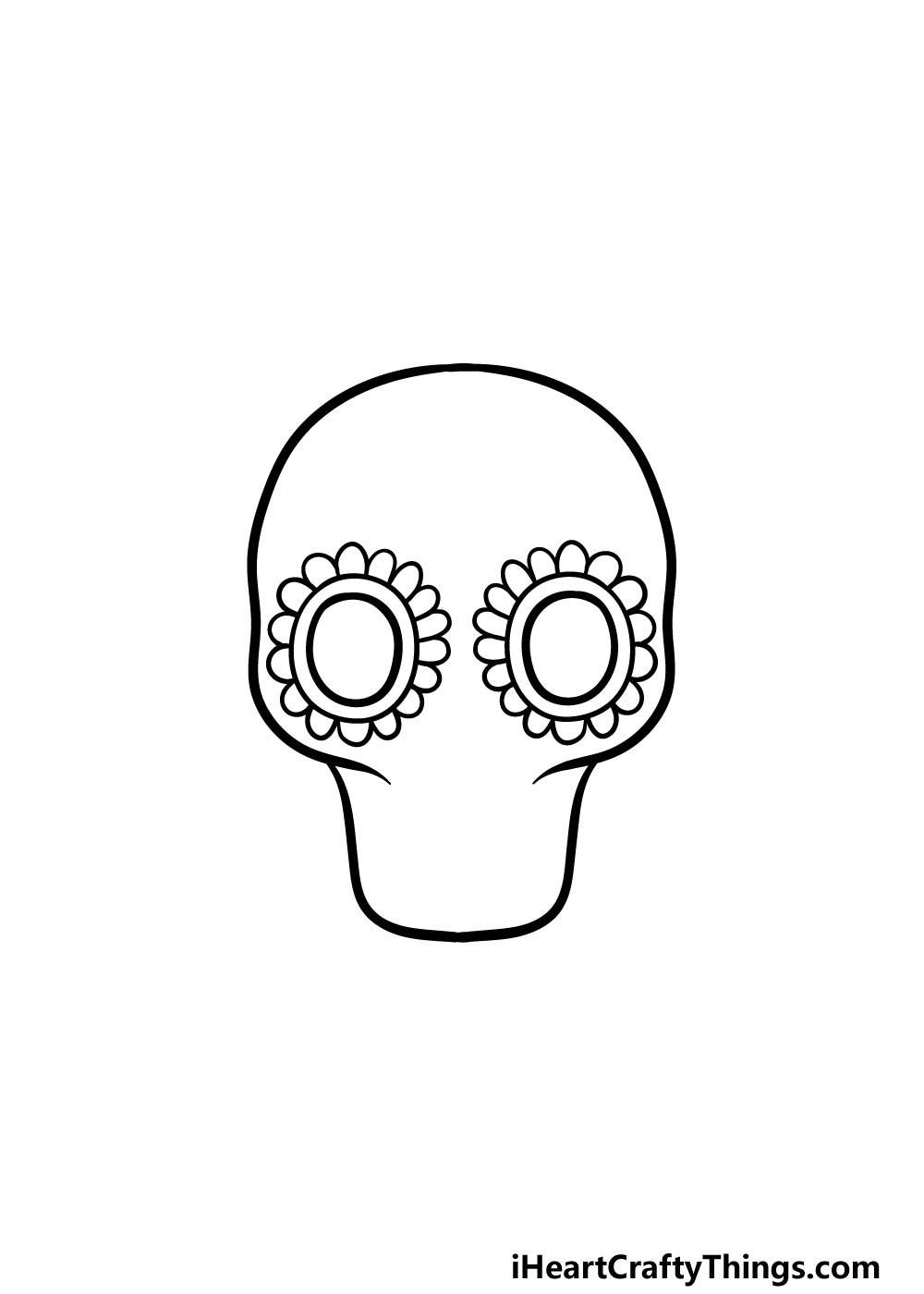 drawing a sugar skull step 2