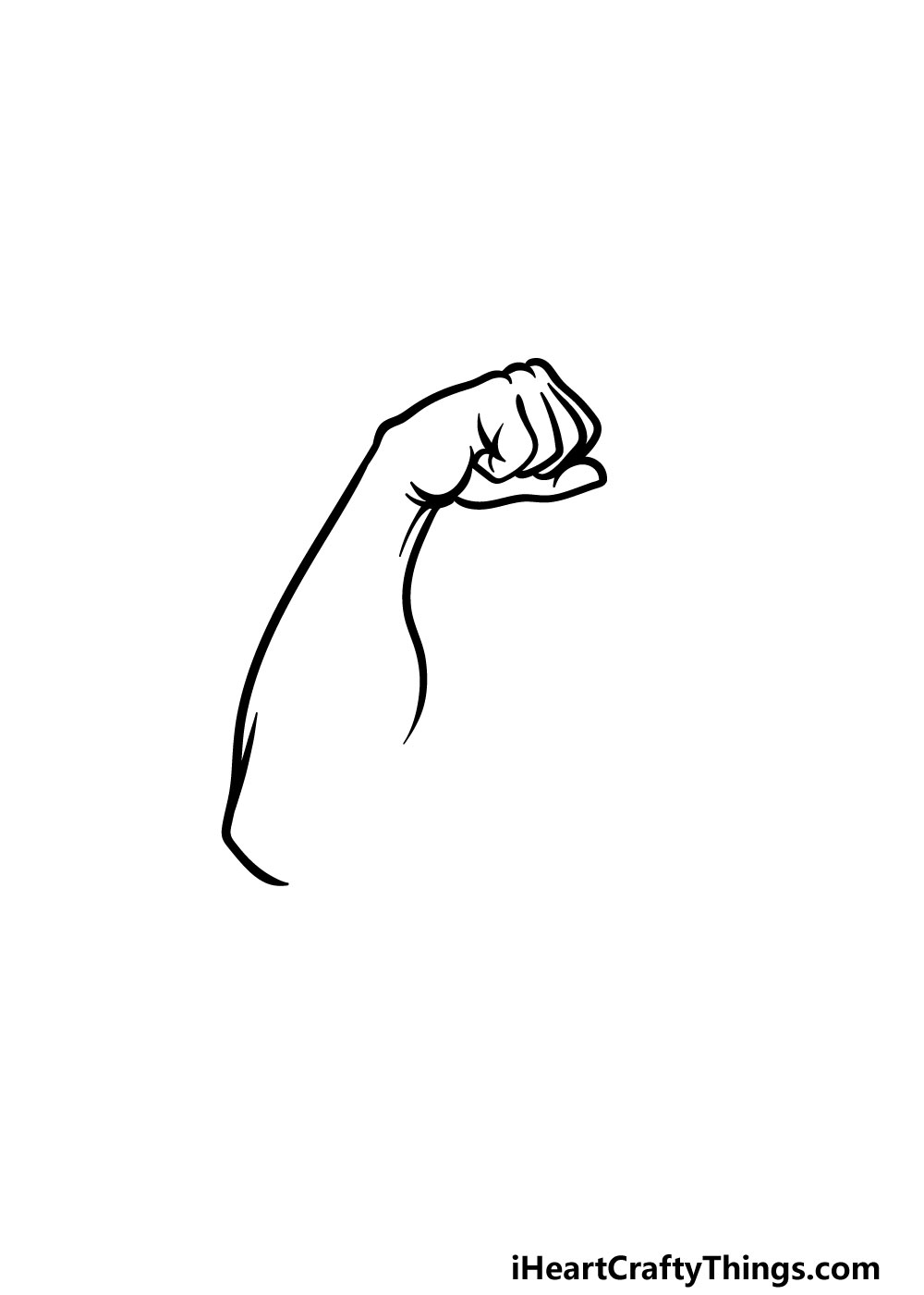 drawing a muscular arm step 2