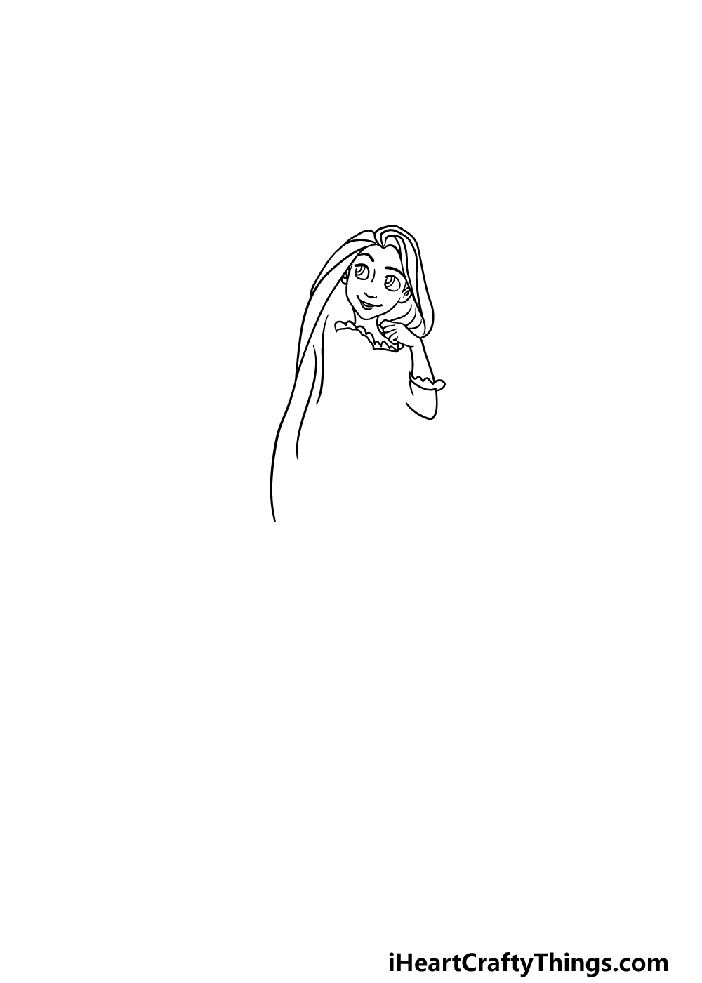 drawing Rapunzel step 2