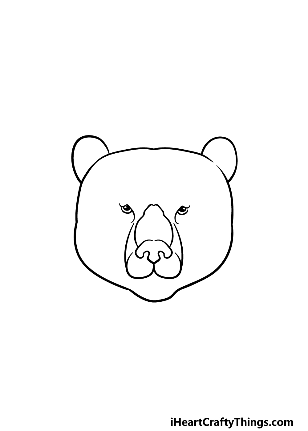 drawing a bear face step 2