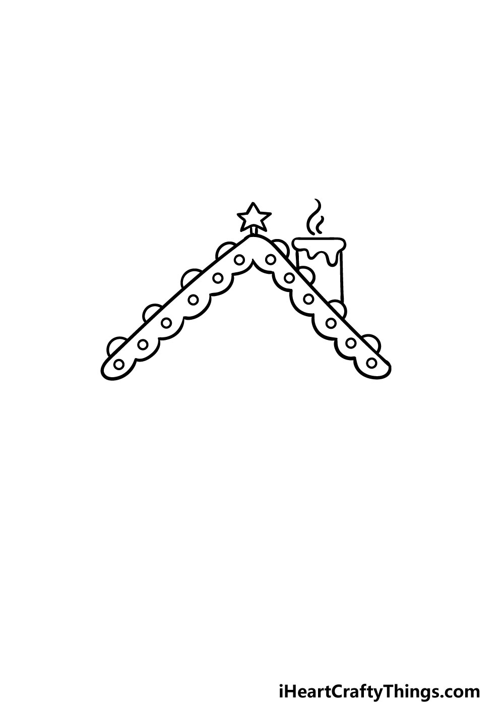 drawing gingerbread house step 2