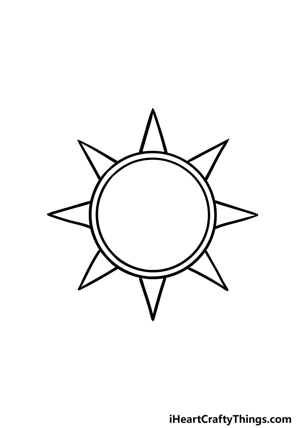 drawing sun and moon step 2